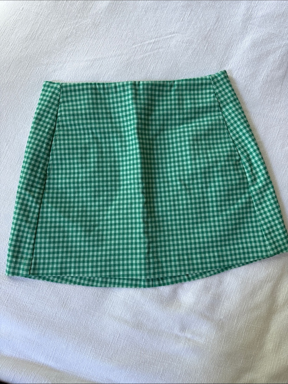 Urban Outfitters Green Gingham Mini Skirt